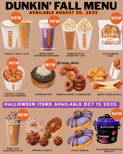 New Dunkin’ Fall Menu 2025 - Mama Deals