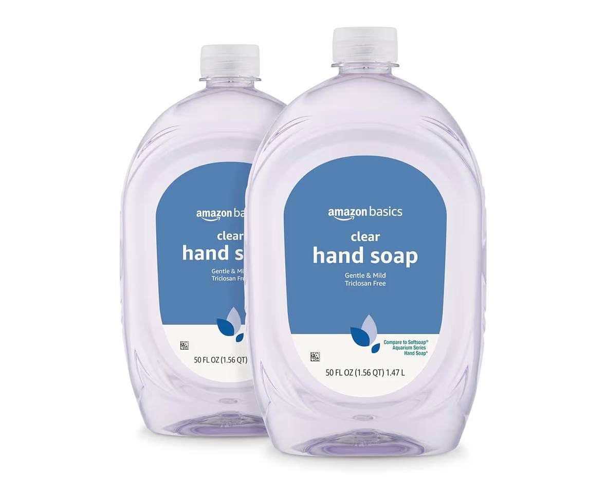 $4 (Reg. $7) Amazon Basics Gentle & Mild Clear Liquid Hand Soap Refill ...
