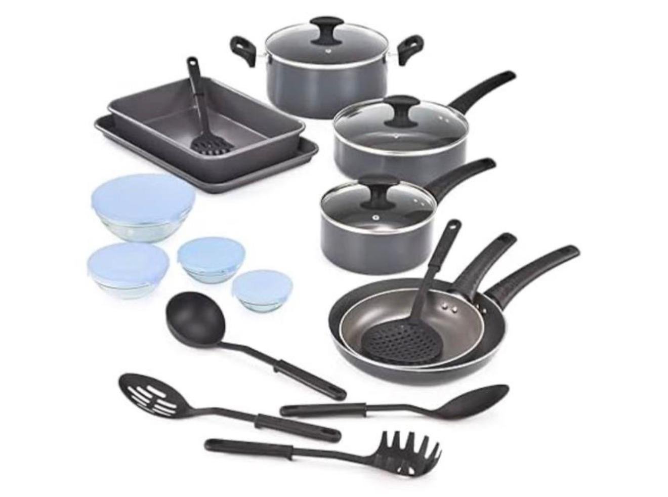 $39.99 BELLA Nonstick Cookware Set with Glass Lids – Aluminum at Woot ...
