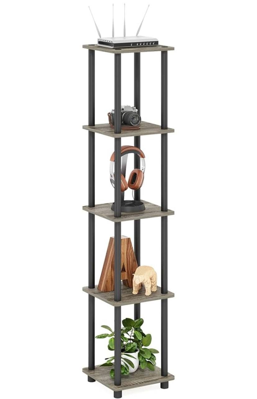 $23.xx Reg $54.xx FURINNO Turn N-Tube 5-Tier Corner Square Rack Display ...